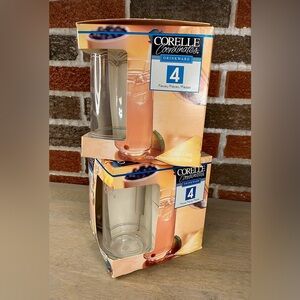 Corelle Coordinates English Breakfast Drinking Glass‎ 16oz Cooler Set Of 8 NIB
